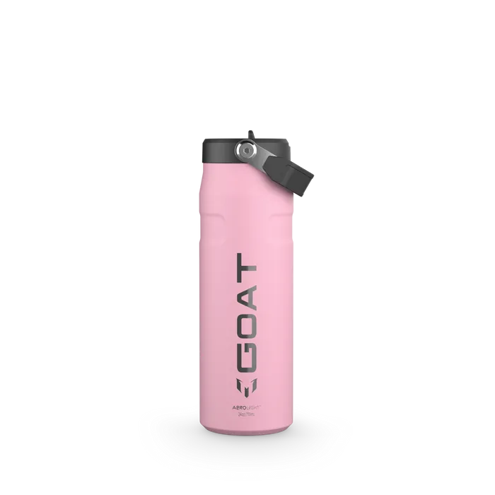 The Messi x Stanley IceFlow™ Water Bottle with Flip Straw Lid 24 OZ In Messi GOAT Pink