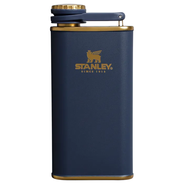 Stanley Easy Fill Wide Mouth Hip Flask 8 Oz In Twilight Gold Navy