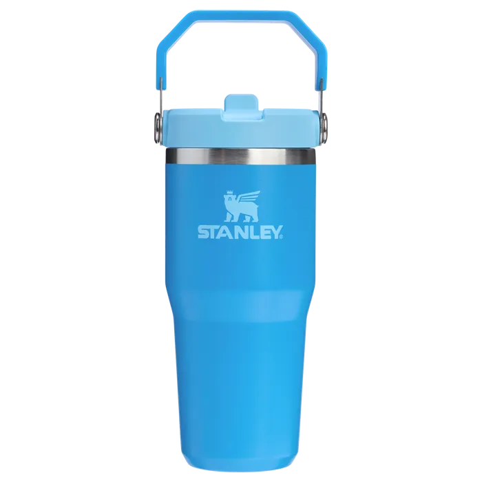 Stanley 14 OZ Ice Flow Flip Straw Insulated Tumbler In Azure Blue