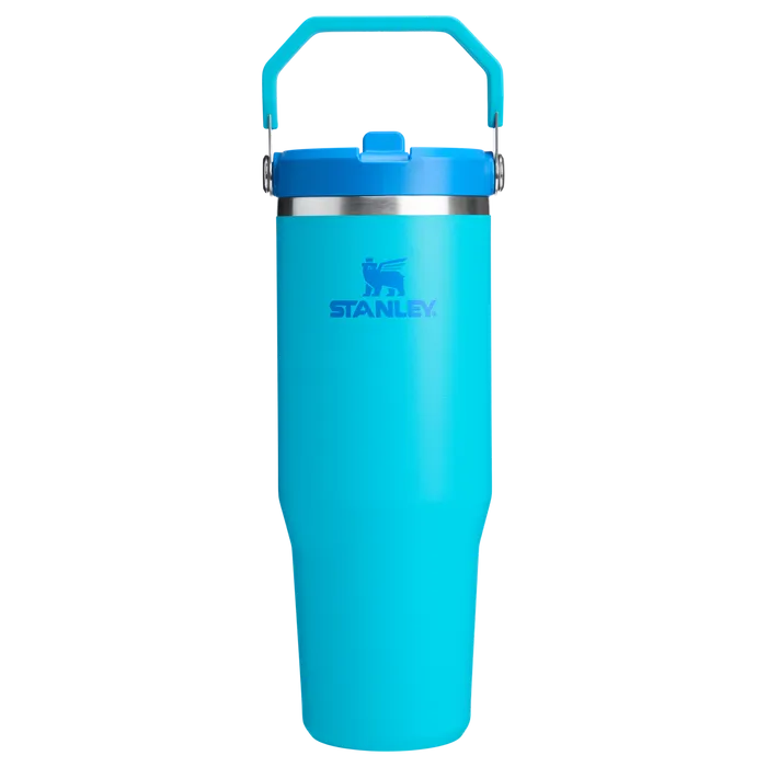 Stanley 30 oz IceFlow Flip Straw Water Bottle In Splash Blue