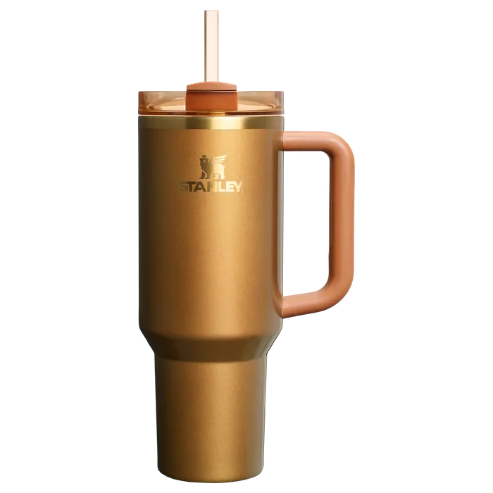 The Stanley Quencher H2.O FlowState Tumbler 40 OZ Cup In Copper Tinsel