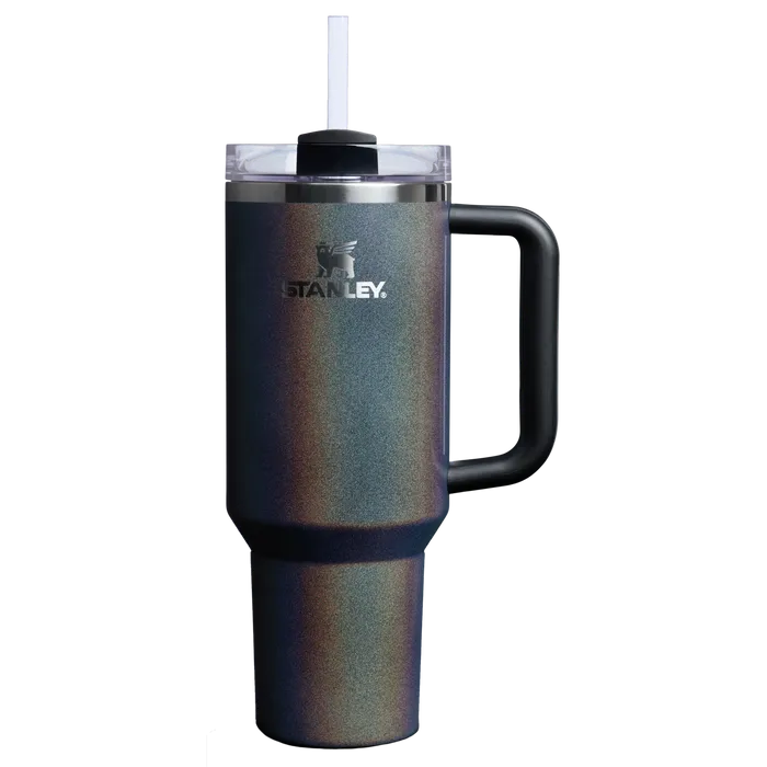 The Stanley Quencher H2.O FlowState Tumbler 40 Oz Cup In  Midnight Glitz