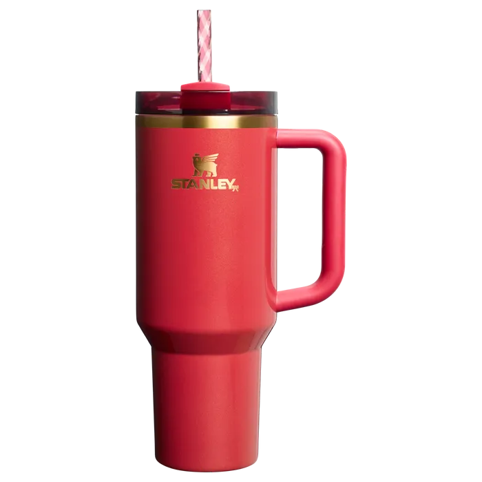 The Stanley Quencher H2.O FlowState Tumbler 40 OZ Cup In Scarlet Tinsel