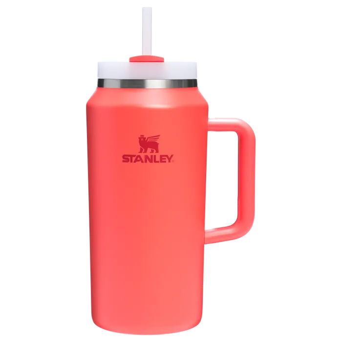 Stanley 64 oz Quencher H2.O FlowState Insulated Tumbler In Hot Coral Red